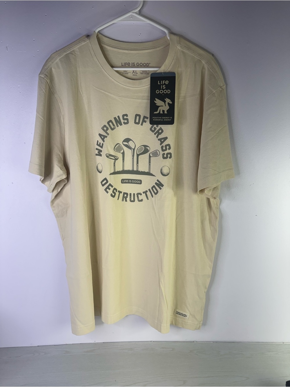Life is Good Mens XL Weapons of Grass Destruction" short-sleeve crusher tee